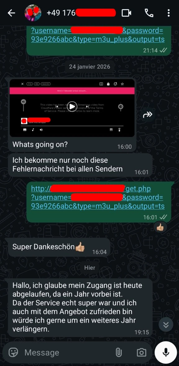 IPTV Support Hilfe im Chat bei Problemen mit Streaming